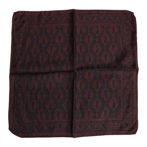 Maroon Black Printed Square Men Foulard Scarf