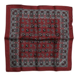 Maroon Monkey Print Silk Square Foulard Scarf