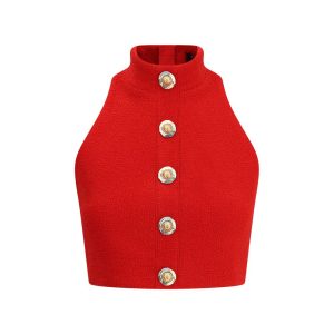Bouclé wool crop Top
