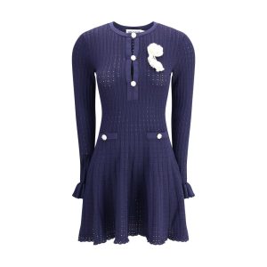 Knit short pointelle Dress