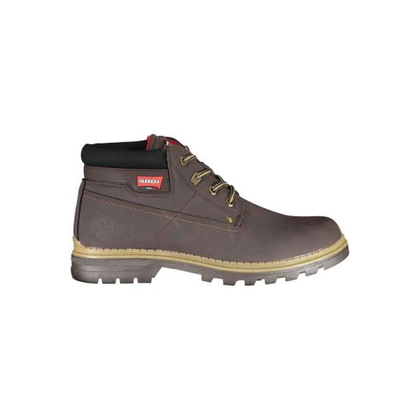 Brown Polyester Boot