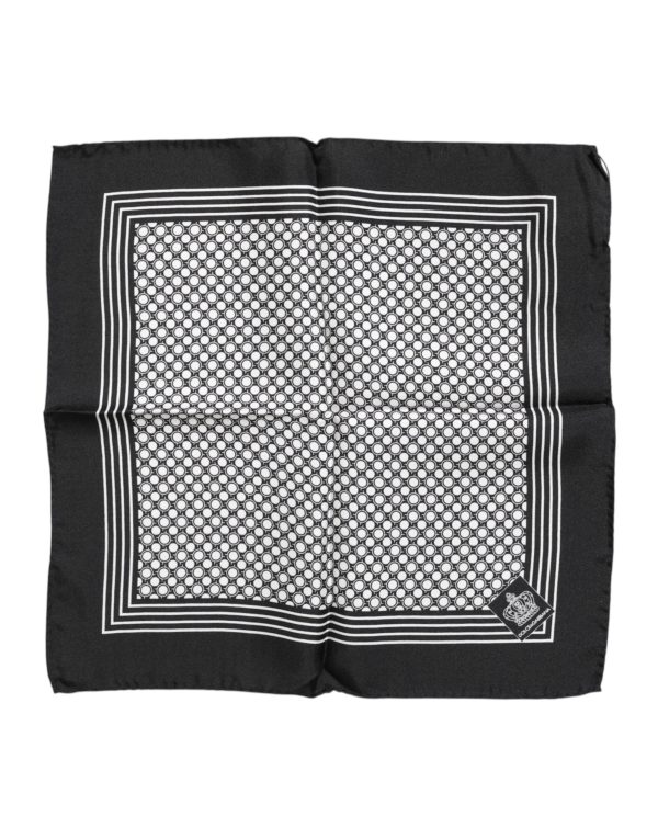 Black White Patterned Square Men Foulard Scarf