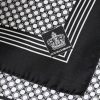 Black White Patterned Square Men Foulard Scarf - Image 5