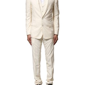 Ivory Wool 3 Piece Single Breasted Suit