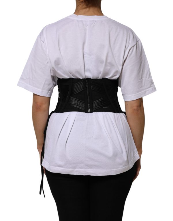 Black Cotton Waist LaceUp Strap Corset Belt - Image 4