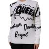 White Wool Knit Crew Neck Pullover Sweater - Image 2