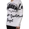 White Wool Knit Crew Neck Pullover Sweater - Image 3