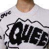 White Wool Knit Crew Neck Pullover Sweater - Image 6