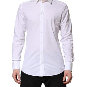 White GOLD Cotton Collared Dress Shirt Top