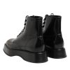 Black Leather Logo Ankle Boots Lace Up Shoes - Image 5