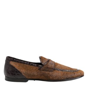 Brown Loafers Leather Slip On Men Dress Shoes