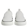 White Dotted Leather Slip On Men Sneakers Shoes - Image 2