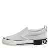 White Dotted Leather Slip On Men Sneakers Shoes - Image 6