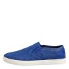Blue Leather Lace Slip On Sneaker Shoes - Image 6