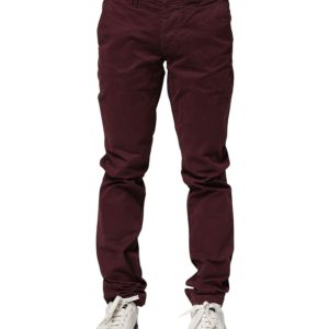 Maroon Cotton Stretch Skinny Fit Men Denim Jeans