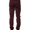 Maroon Cotton Stretch Skinny Fit Men Denim Jeans - Image 4