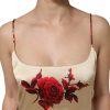Beige Floral Spaghetti Strap Sheath Dress - Image 3