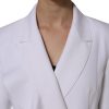 White Polyester Long Sleeves Ruffled Wrap Jacket - Image 4