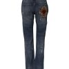 Blue Cotton Tattered Boyfriend Denim Jeans - Image 3