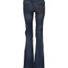 Blue Cotton Mid Waist Wide Leg Denim Jeans - Image 3
