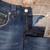 Blue Cotton Mid Waist Wide Leg Denim Jeans - Image 4