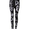Black Polyester Logo Print Mid Waisted Pants - Image 2