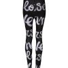 Black Polyester Logo Print Mid Waisted Pants - Image 3