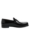 Black Leather Slip On Loafers Dress Shoes - Image 7