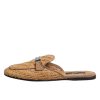 Beige Rattan Flat Mule Men Sandals Shoes - Image 6