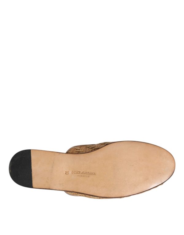 Beige Rattan Flat Mule Men Sandals Shoes - Image 8