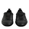 Black Leather Lace Up Low Top Sneakers Shoes - Image 2