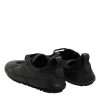 Black Leather Lace Up Low Top Sneakers Shoes - Image 5