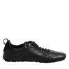 Black Leather Lace Up Low Top Sneakers Shoes - Image 7