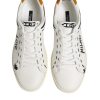White Leather MILANO Low Top Sneakers Shoes - Image 3