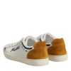 White Leather MILANO Low Top Sneakers Shoes - Image 5