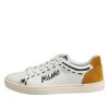 White Leather MILANO Low Top Sneakers Shoes - Image 6