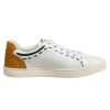 White Leather MILANO Low Top Sneakers Shoes - Image 8