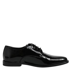 Black Patent Leather Derby Formal Dress Shoes