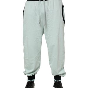 Light Green Cotton Men Jogger Sweatpants Pants