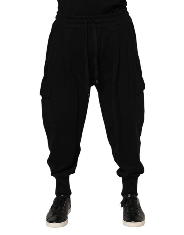 Black Cotton Logo Jogger Sweatpants Pants - Image 2