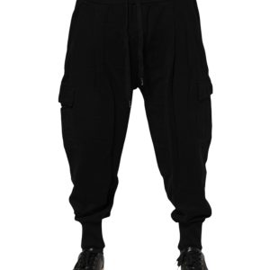 Black Cotton Logo Jogger Sweatpants Pants