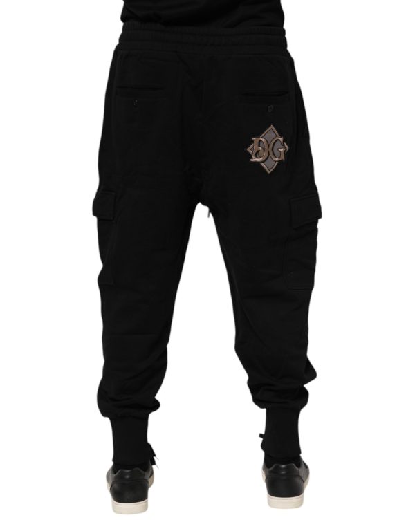 Black Cotton Logo Jogger Sweatpants Pants - Image 4