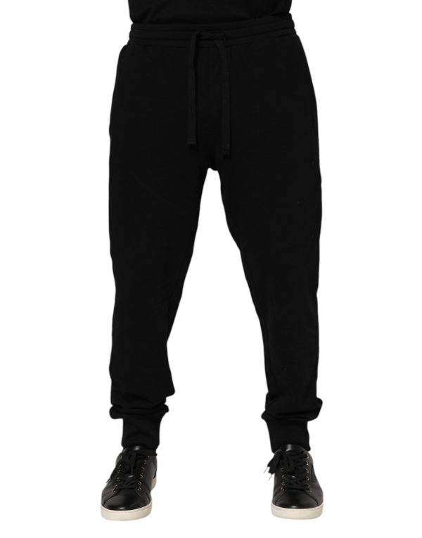 Black Cotton Crown Jogger Sweatpants Pants - Image 2