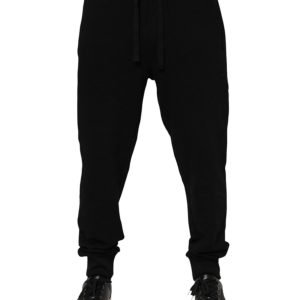 Black Cotton Crown Jogger Sweatpants Pants