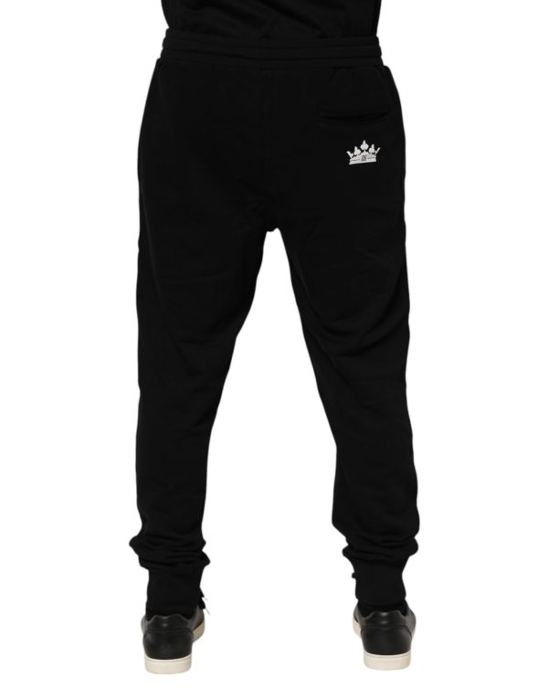 Black Cotton Crown Jogger Sweatpants Pants - Image 4
