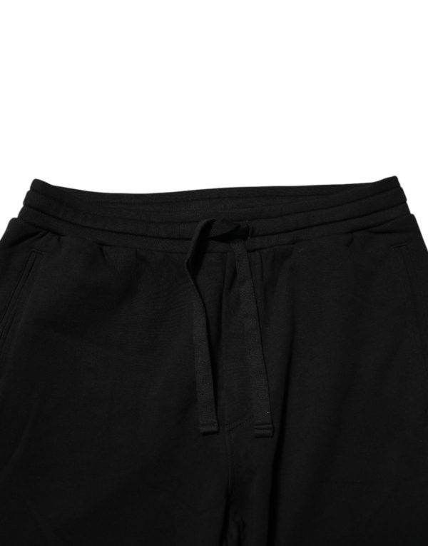 Black Cotton Crown Jogger Sweatpants Pants - Image 5