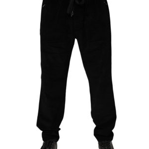 Black Cotton Men Jogger Sweatpants Pants