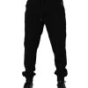 Black Cotton Men Jogger Sweatpants Pants - Image 2