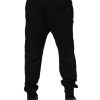 Black Cotton Drawstring Jogger Pants - Image 4