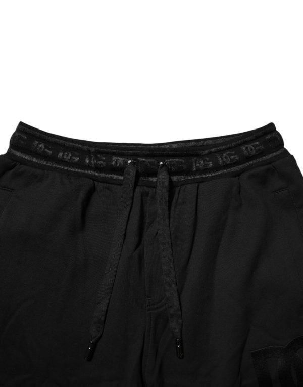 Black Cotton Drawstring Jogger Pants - Image 5